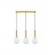 Brass Gold Metal Opal Glass LED E27 3x12 Watt 230 Volt IP20 Bulb Excluded L: 60 W: 15 H: 155 cm Adjustable height 