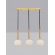 Brass Gold Metal Opal Glass LED E27 3x12 Watt 230 Volt IP20 Bulb Excluded L: 60 W: 15 H: 155 cm Adjustable height 