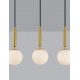 Brass Gold Metal Opal Glass LED E27 3x12 Watt 230 Volt IP20 Bulb Excluded L: 60 W: 15 H: 155 cm Adjustable height 