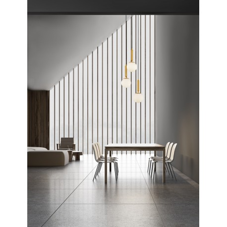 Brass Gold Metal Opal Glass LED E27 3x12 Watt 230 Volt IP20 Bulb Excluded D: 35 H: 155 cm Adjustable height 
