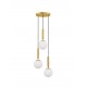 Brass Gold Metal Opal Glass LED E27 3x12 Watt 230 Volt IP20 Bulb Excluded D: 35 H: 155 cm Adjustable height 