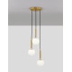 Brass Gold Metal Opal Glass LED E27 3x12 Watt 230 Volt IP20 Bulb Excluded D: 35 H: 155 cm Adjustable height 