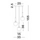 Brass Gold Metal Opal Glass LED E27 3x12 Watt 230 Volt IP20 Bulb Excluded D: 35 H: 155 cm Adjustable height 