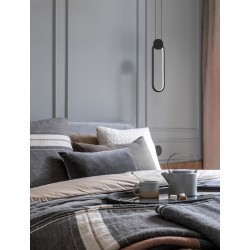 Sandy Black Aluminium & Acrylic LED 11 Watt 230 Volt 770Lm 3000K IP20 L: 10 W: 1 H1: 38 H2: 150 cm Adjustable Height 