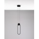 Sandy Black Aluminium & Acrylic LED 11 Watt 230 Volt 770Lm 3000K IP20 L: 10 W: 1 H1: 38 H2: 150 cm Adjustable Height 