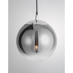 Gradient Smoke Glass Chrome Aluminium LED E27 1x12 Watt 230 Volt IP20 Bulb Excluded D: 20 H1: 23 H2: 120 cm Adjustable height 