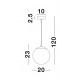 Gradient Smoke Glass Chrome Aluminium LED E27 1x12 Watt 230 Volt IP20 Bulb Excluded D: 20 H1: 23 H2: 120 cm Adjustable height 