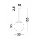 Gradient Smoke Glass Chrome Aluminium LED E27 1x12 Watt 230 Volt IP20 Bulb Excluded D: 30 H1: 33 H2: 120 cm Adjustable height 