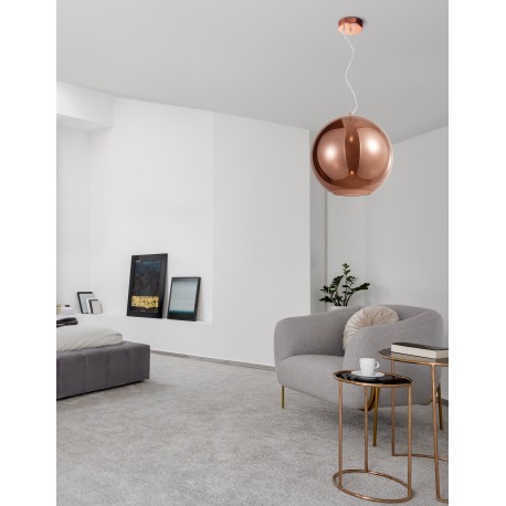 Gradient Copper Glass Chrome Aluminium LED E27 1x12 Watt 230 Volt IP20 Bulb Excluded D: 35 H1: 37 H2: 120 cm Adjustable height 