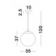 Gradient Copper Glass Chrome Aluminium LED E27 1x12 Watt 230 Volt IP20 Bulb Excluded D: 35 H1: 37 H2: 120 cm Adjustable height 