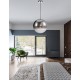 Gradient Smoke Glass Chrome Aluminium LED E27 1x12 Watt 230 Volt IP20 Bulb Excluded D: 40 H1: 43 H2: 120 cm Adjustable height 