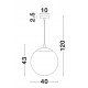 Gradient Smoke Glass Chrome Aluminium LED E27 1x12 Watt 230 Volt IP20 Bulb Excluded D: 40 H1: 43 H2: 120 cm Adjustable height 