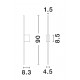 Sandy Black Aluminium LED 15 Watt 230 Volt 372Lm 3000K IP44 L: 1.5 W: 8.3 H: 90 cm 