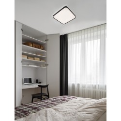 Sandy Black Aluminium & Acrylic LED 30 Watt 230 Volt 1800Lm 3000K IP20 L: 48 W: 48 H: 6 cm 