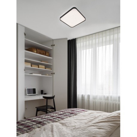 Sandy Black Aluminium & Acrylic LED 30 Watt 230 Volt 1800Lm 3000K IP20 L: 48 W: 48 H: 6 cm 