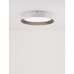 Triac Dimmable Sandy White Outside Coffee Inside Aluminium & Acrylic LED 30 Watt 230 Volt 1665Lm 3000K IP20 D: 45 H: 9.5 cm 