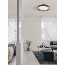 Triac Dimmable Sandy Black Outside Coffee Inside Aluminium & Acrylic LED 30 Watt 230 Volt 1665Lm 3000K IP20 D: 45 H: 9.5 cm 