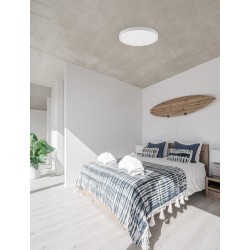 Triac Dimmable Sandy White Aluminium & Acrylic LED 60 Watt 220-240 Volt 4800Lm 3000K IP20 D: 60 H: 5 cm 