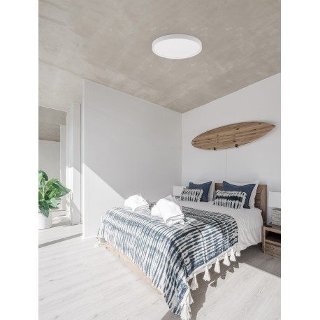 Triac Dimmable Sandy White Aluminium & Acrylic LED 60 Watt 220-240 Volt 4800Lm 3000K IP20 D: 60 H: 5 cm 