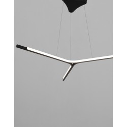 Sandy Black Aluminium & Acrylic LED 44 Watt 230 Volt 1346Lm 3000K IP20 D: 102 H: 182 cm Adjustable Height 
