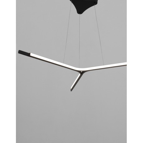 Sandy Black Aluminium & Acrylic LED 44 Watt 230 Volt 1346Lm 3000K IP20 D: 102 H: 182 cm Adjustable Height 