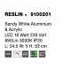Sandy White Aluminium & Acrylic LED 20 Watt 230 Volt 890Lm 3000K IP20 L: 24.5 W: 5 H: 53 cm 