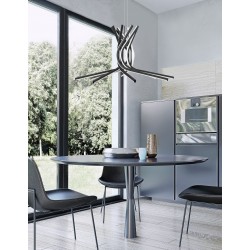 Triac Dimmable Sandy Black Aluminium & Acrylic LED 60 Watt 230 Volt 1847Lm 3000K IP20 D: 80 H: 150 cm Adjustable Height 