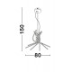 Triac Dimmable Sandy Black Aluminium & Acrylic LED 60 Watt 230 Volt 1847Lm 3000K IP20 D: 80 H: 150 cm Adjustable Height 