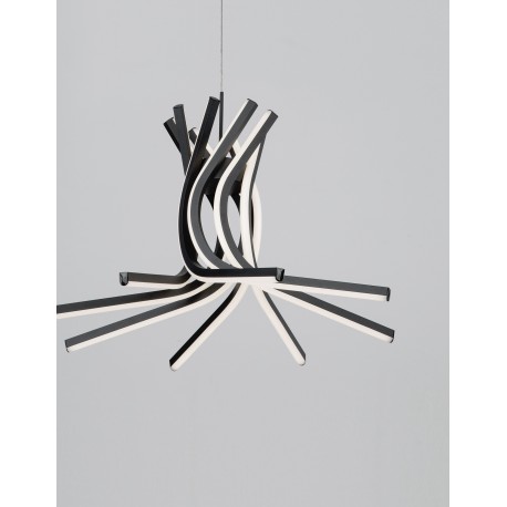 Triac Dimmable Sandy Black Aluminium & Acrylic LED 50 Watt 230 Volt 1450Lm 3000K IP20 D: 50 H: 150 cm Adjustable Height 