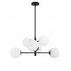 White Frosted Glass Black Metal LED E14 6x5 Watt 230 Volt IP20 Bulb Excluded D: 70 H1: 31 H2: 120 cm Two Options Of Height 90 -
