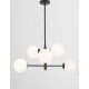 White Frosted Glass Black Metal LED E14 6x5 Watt 230 Volt IP20 Bulb Excluded D: 70 H1: 31 H2: 120 cm Two Options Of Height 90 -