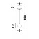 White Aluminium White Fabric Wire LED 4 Watt 230 Volt 290Lm 3000K IP20 D: 5 H: 158 cm Adjustable Height 