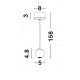 Black Aluminium Black Fabric Wire LED 4 Watt 230 Volt 290Lm 3000K IP20 D: 5 H: 158 cm Adjustable Height 
