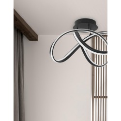 Triac Dimmable Sandy Black Aluminium & Acrylic LED 60 Watt 230 Volt 4746Lm 3000K IP20 D: 52 H: 36 cm 