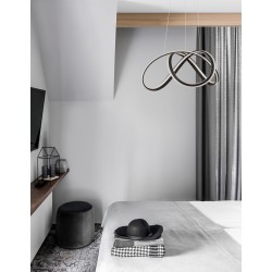 Triac Dimmable Sandy Black Aluminium & Acrylic LED 60 Watt 230 Volt 4746Lm 3000K IP20 D: 52 H: 120 cm Adjustable Height 