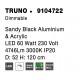 Triac Dimmable Sandy Black Aluminium & Acrylic LED 60 Watt 230 Volt 4746Lm 3000K IP20 D: 52 H: 120 cm Adjustable Height 
