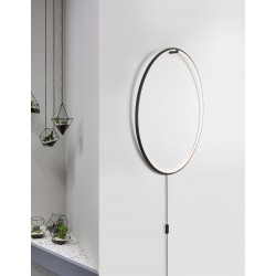 Sandy Black Aluminium & Acrylic Black Fabric Wire LED 30 Watt 230 Volt 1445Lm 3000K IP20 D: 79 W: 2 cm Cable Length: 200 cm 