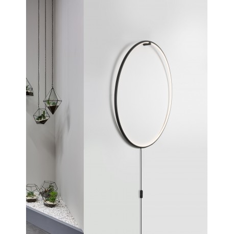 Sandy Black Aluminium & Acrylic Black Fabric Wire LED 30 Watt 230 Volt 1445Lm 3000K IP20 D: 79 W: 2 cm Cable Length: 200 cm 