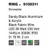Sandy Black Aluminium & Acrylic Black Fabric Wire LED 30 Watt 230 Volt 1445Lm 3000K IP20 D: 79 W: 2 cm Cable Length: 200 cm 