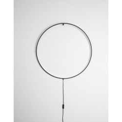 Sandy Black Aluminium & Acrylic Black Fabric Wire LED 19 Watt 230 Volt 901Lm 3000K IP20 D: 45 W: 2 cm Cable Length: 200 cm 