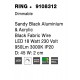 Sandy Black Aluminium & Acrylic Black Fabric Wire LED 19 Watt 230 Volt 901Lm 3000K IP20 D: 45 W: 2 cm Cable Length: 200 cm 