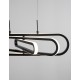 Triac Dimmable Matt Black Aluminium & Acrylic LED 56 Watt 230 Volt 4441Lm 3000K IP20 L: 64 W: 44 H1: 25.8 H2: 120 cm Adjustable