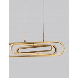 Triac Dimmable Gold Aluminium & Acrylic LED 56 Watt 230 Volt 4441Lm 3000K IP20 L: 64 W: 44 H1: 25.8 H2: 120 cm Adjustable Heigh