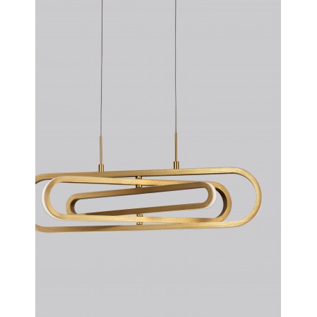 Triac Dimmable Gold Aluminium & Acrylic LED 56 Watt 230 Volt 4441Lm 3000K IP20 L: 64 W: 44 H1: 25.8 H2: 120 cm Adjustable Heigh