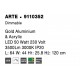 Triac Dimmable Gold Aluminium & Acrylic LED 56 Watt 230 Volt 4441Lm 3000K IP20 L: 64 W: 44 H1: 25.8 H2: 120 cm Adjustable Heigh