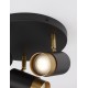 Sandy Black & Gold Aluminium LED GU10 3x10 Watt 220-240 Volt IP20 Bulb Excluded D: 22 H: 14 cm Rotating & Adjustable 