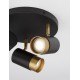 Sandy Black & Gold Aluminium LED GU10 3x10 Watt 220-240 Volt IP20 Bulb Excluded D: 22 H: 14 cm Rotating & Adjustable 