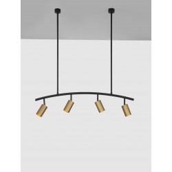 Black & Gold Aluminium LED GU10 4x10 Watt 230 Volt IP20 Bulb Excluded L: 96.5 H: 90 cm 