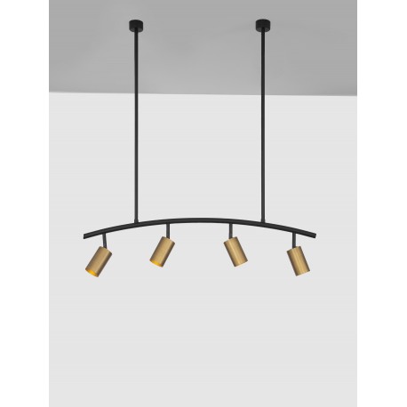 Black & Gold Aluminium LED GU10 4x10 Watt 230 Volt IP20 Bulb Excluded L: 96.5 H: 90 cm 