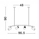 Black & Gold Aluminium LED GU10 4x10 Watt 230 Volt IP20 Bulb Excluded L: 96.5 H: 90 cm 